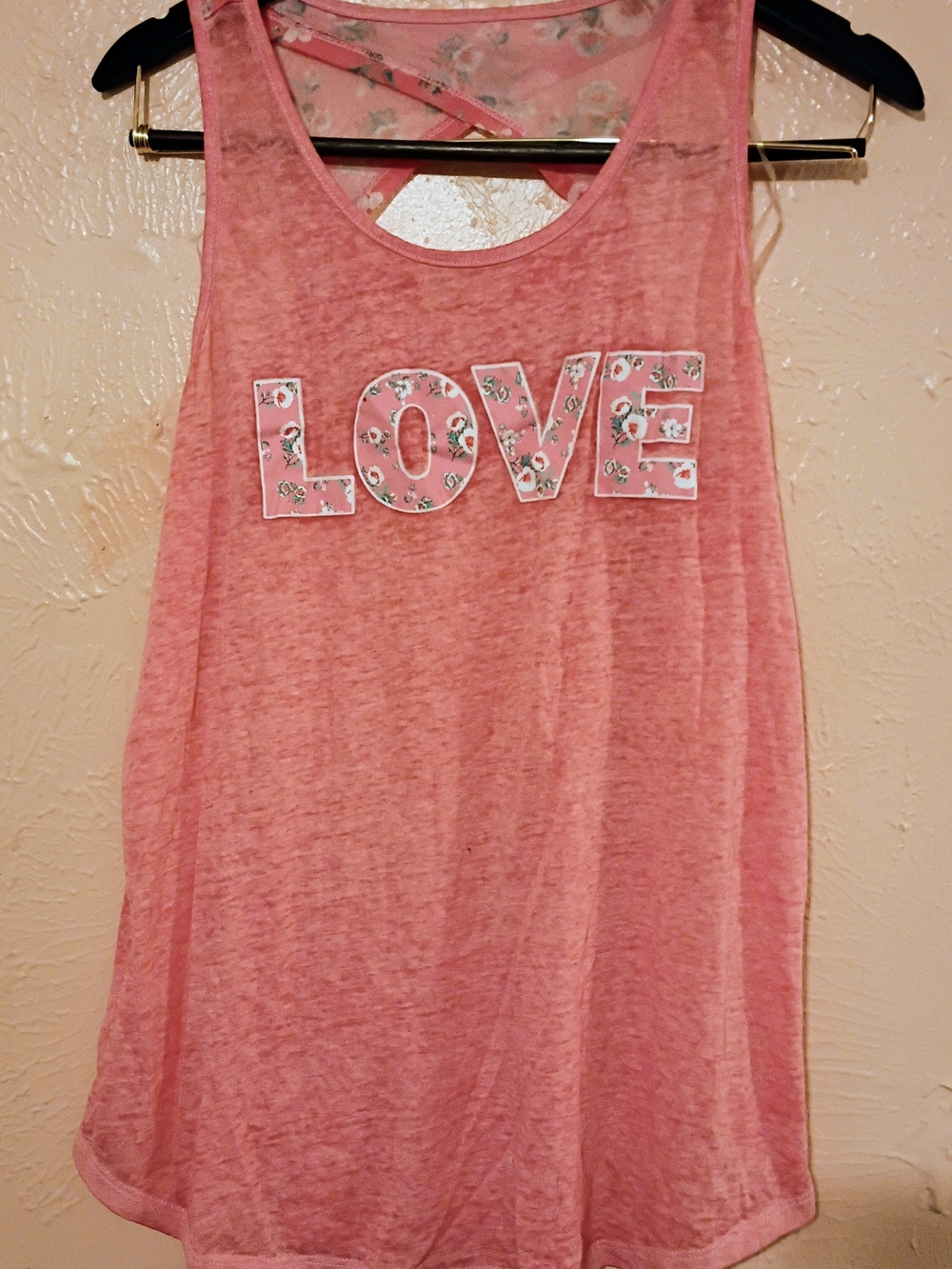 Bobbie Brooks Pink Floral 'LOVE' Graphic Tank Top